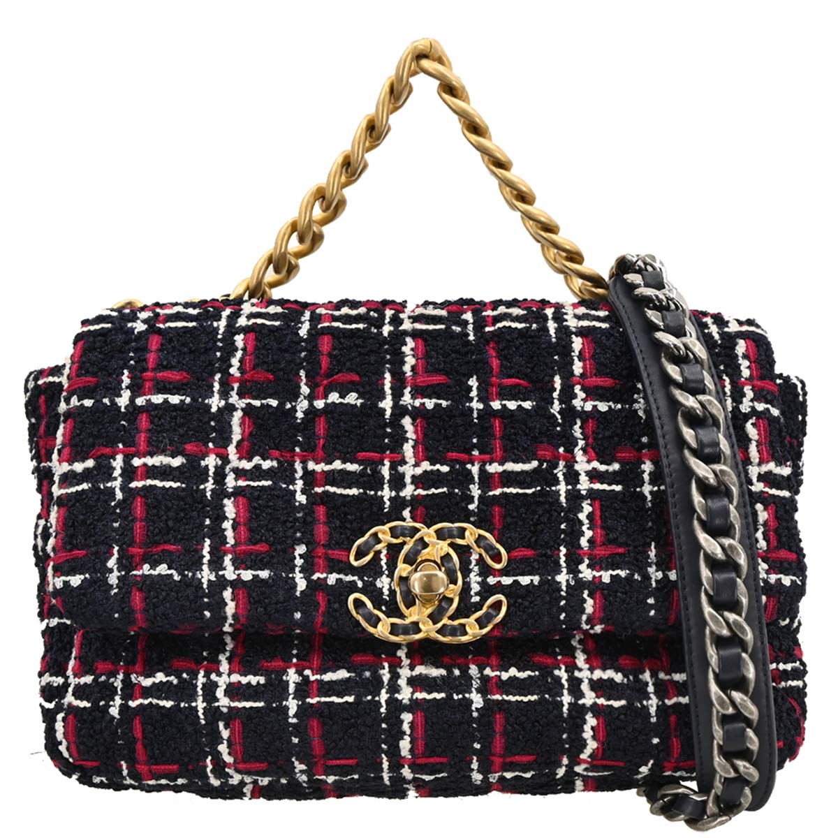 Chanel 2019 Navy Tweed Chanel 19 2way Shoulder Handbag