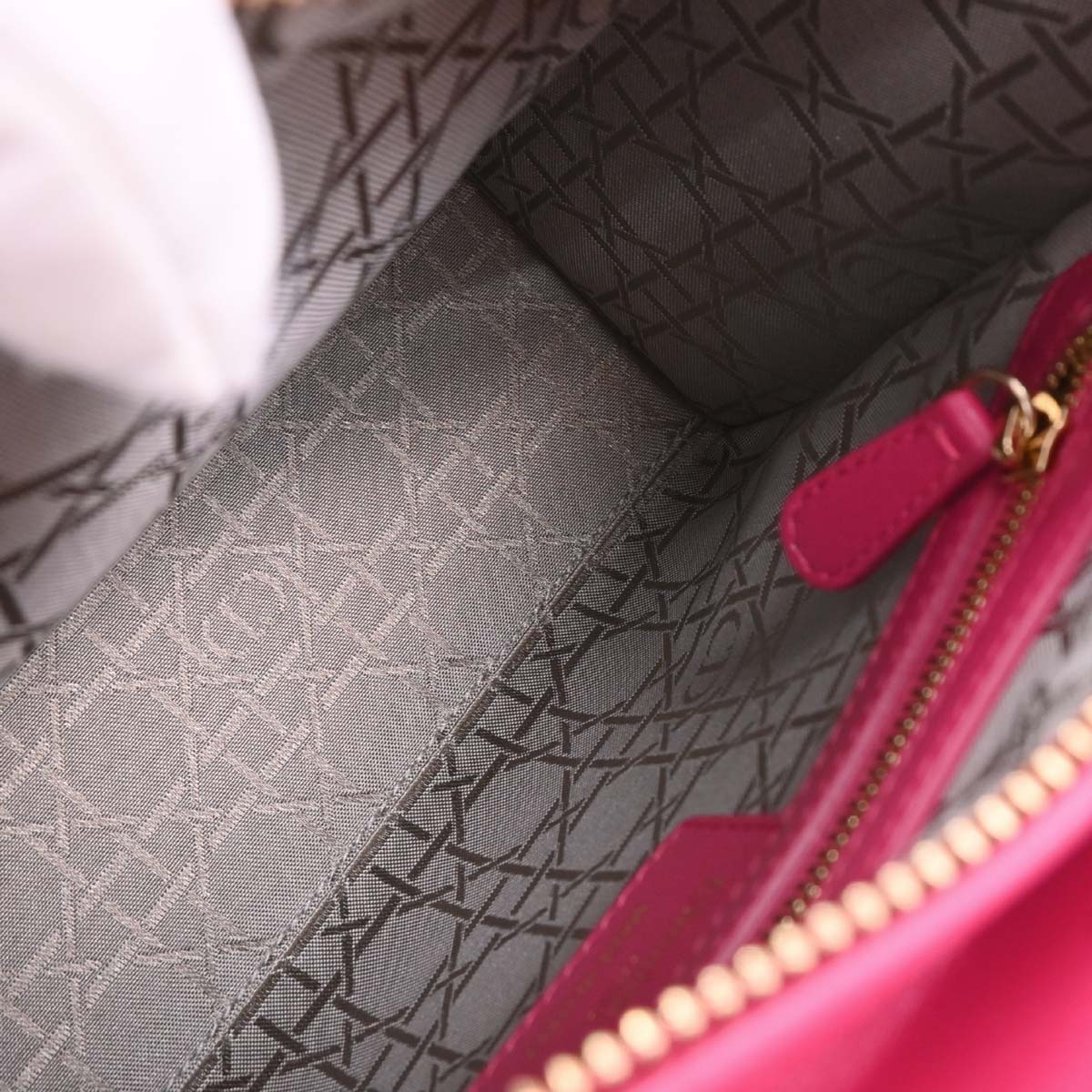 Christian Dior Pink Lambskin Lady Dior Cannage 2way Shoulder Handbag