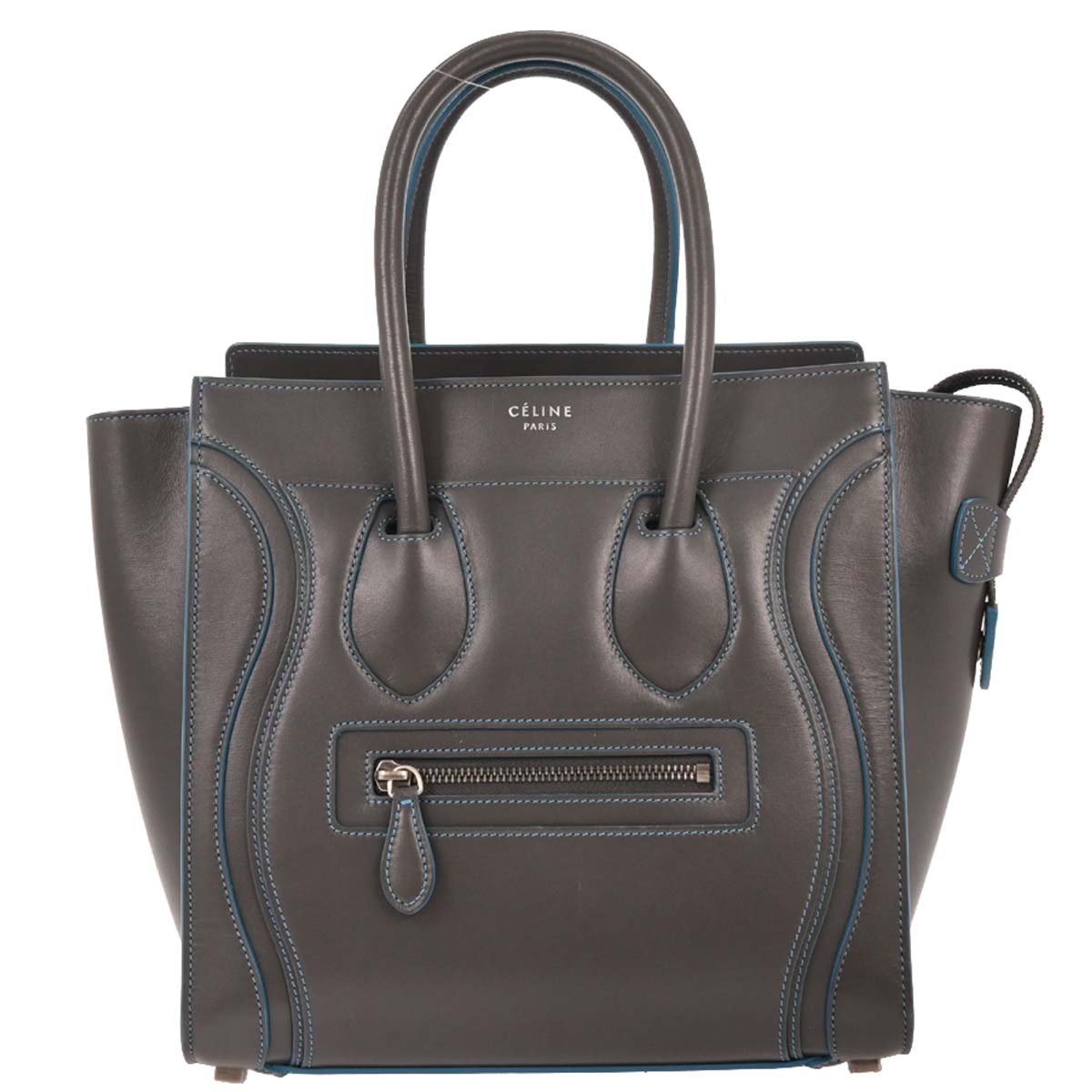 Celine Gray Leather Micro Luggage Tote Bag