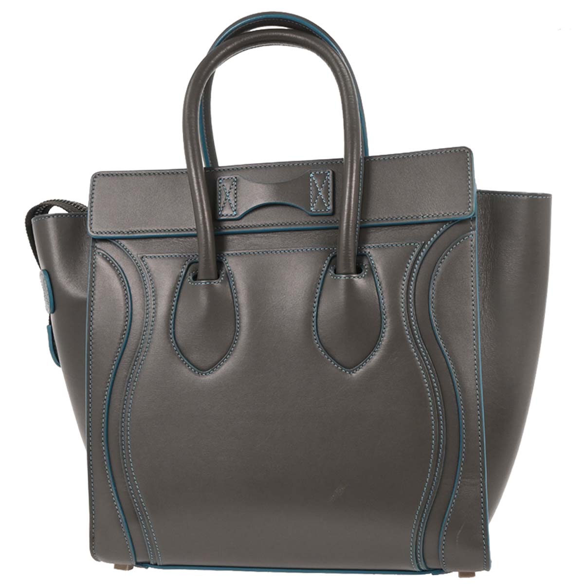Celine Gray Leather Micro Luggage Tote Bag