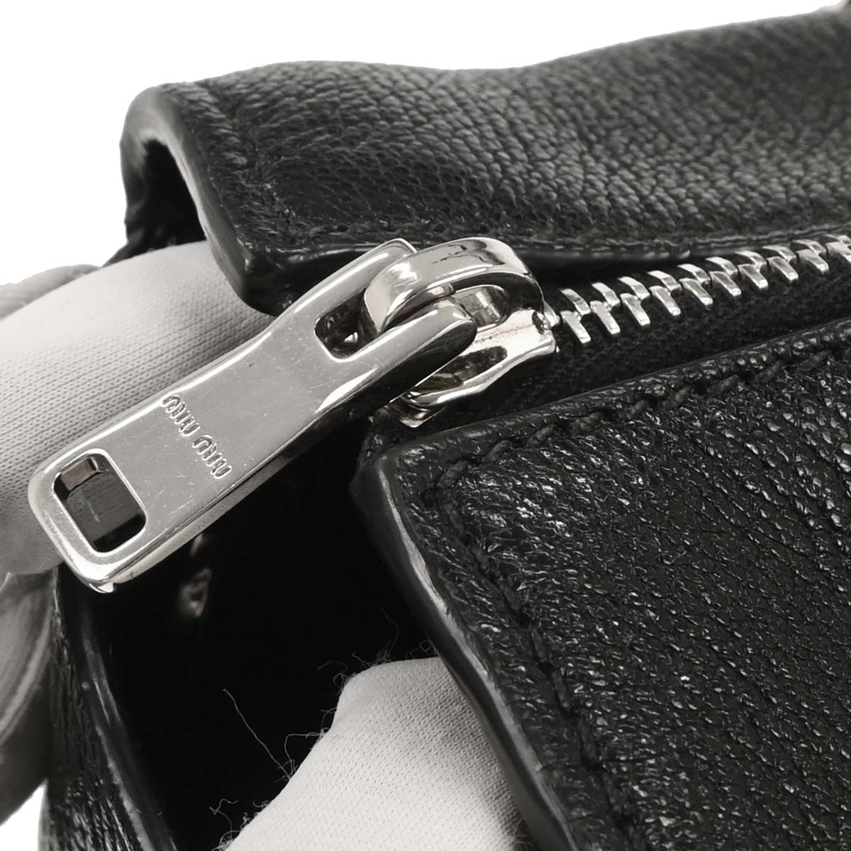 Miu Miu Black Leather 2way Shoulder Tote Handbag