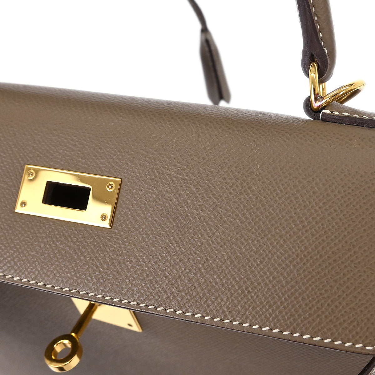 Hermes Etoupe Epsom Kelly 28 Sellier 2way Shoulder Handbag