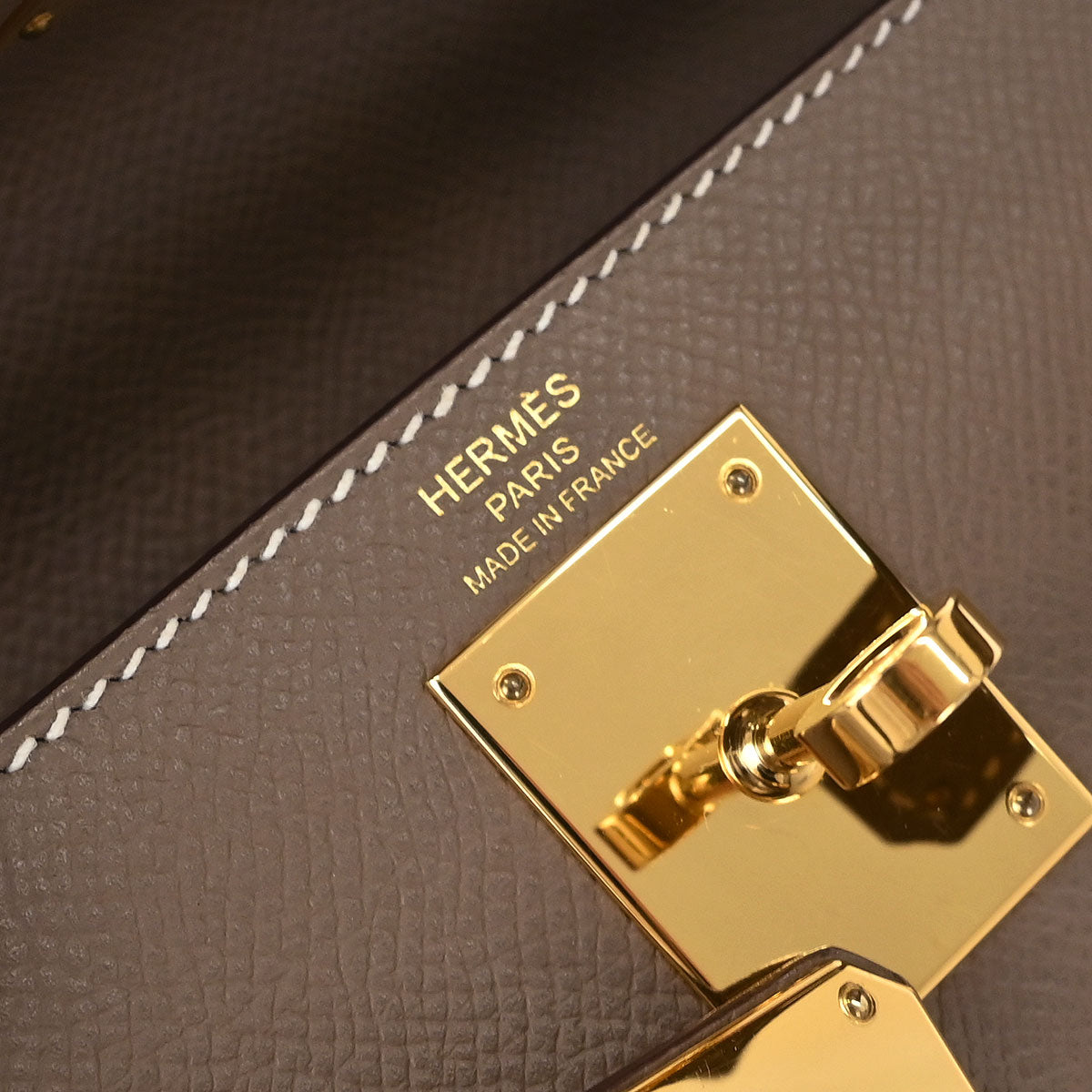 Hermes Etoupe Epsom Kelly 28 Sellier 2way Shoulder Handbag