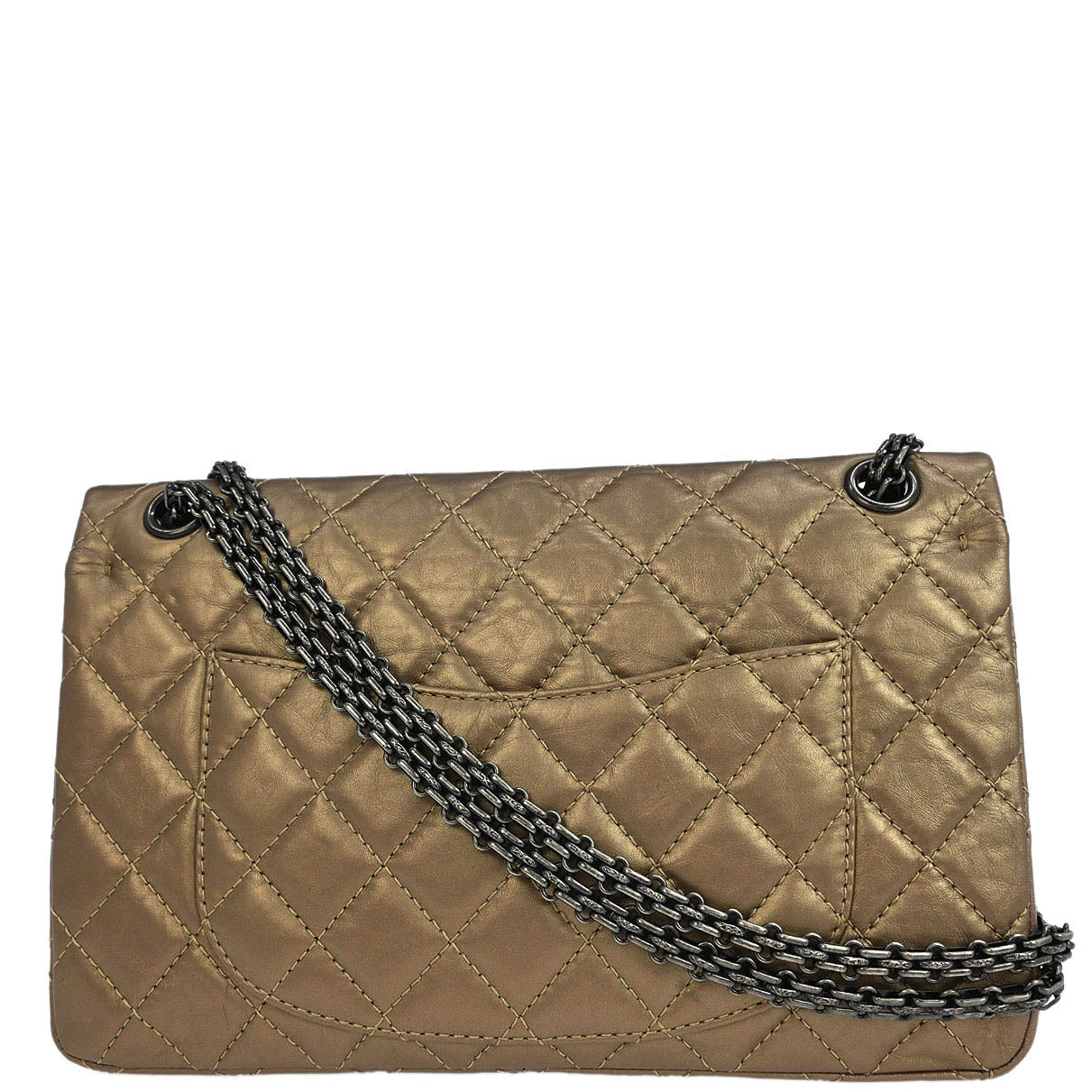 Chanel Bronze Calfskin 2.55 Double Flap Shoulder Bag