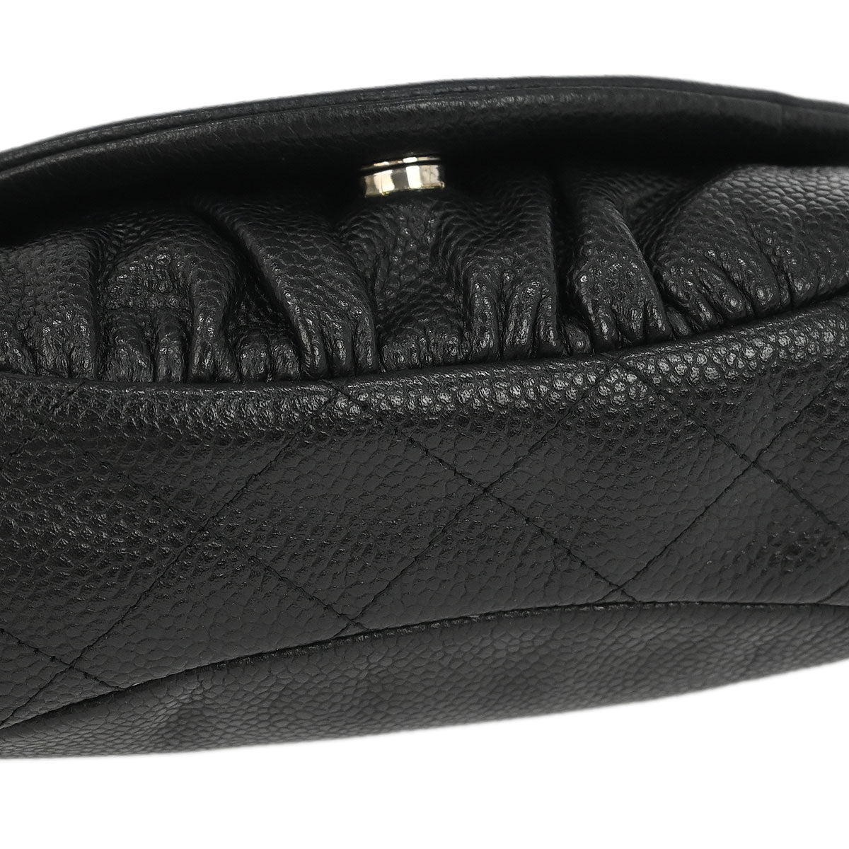 Chanel Black Caviar Half Moon WOC Shoulder Wallet Bag