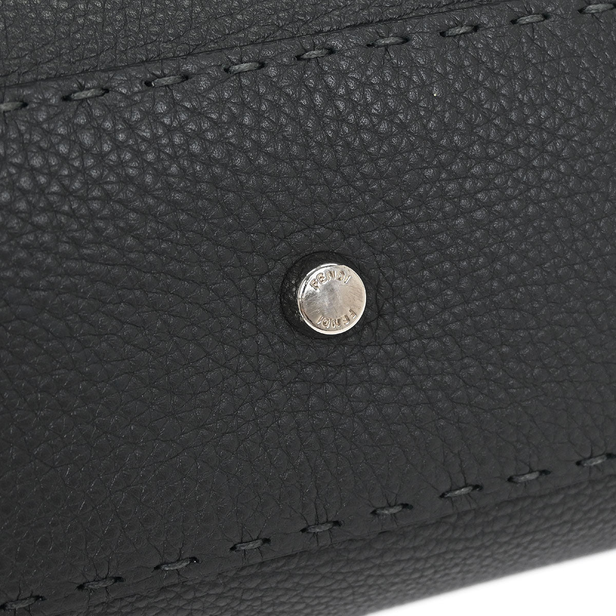 Fendi Gray Leather Peekaboo 2way Shoulder Handbag