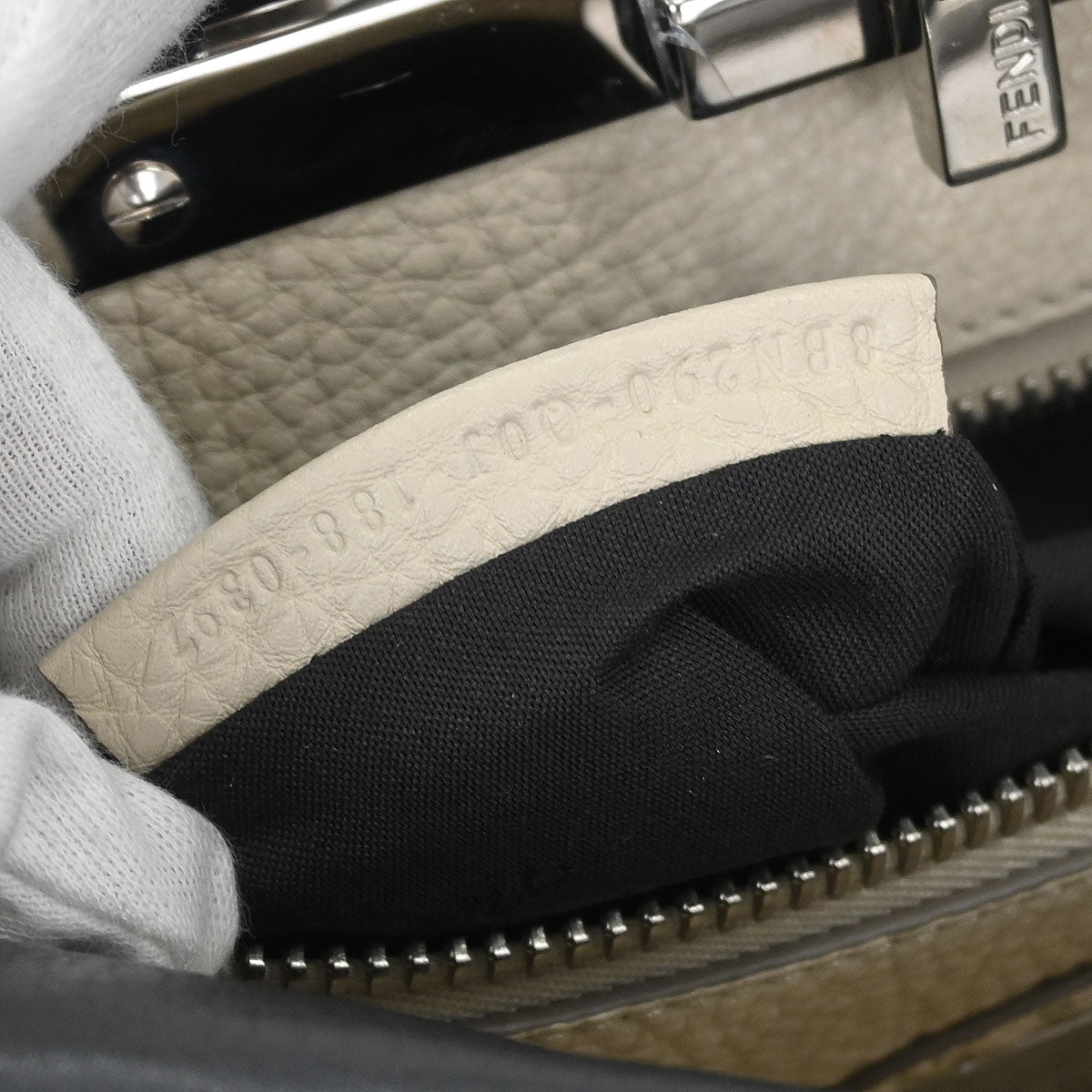 Fendi Gray Leather Peekaboo 2way Shoulder Handbag
