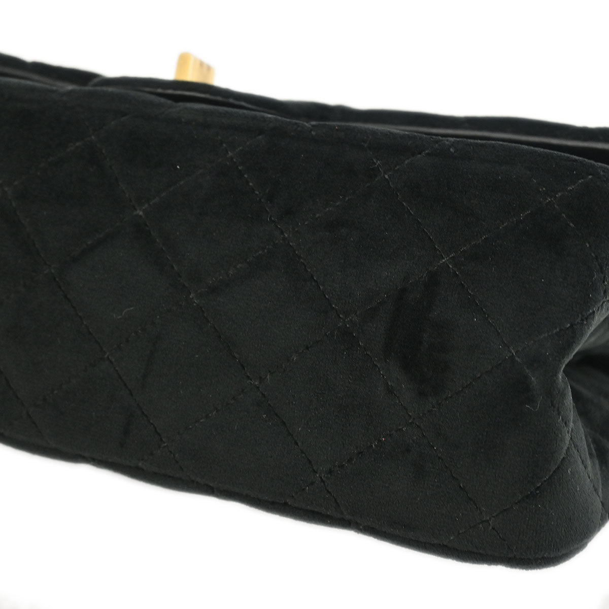 Chanel 2019 Black Velvet 2.55 Small Classic Double Flap Shoulder Bag