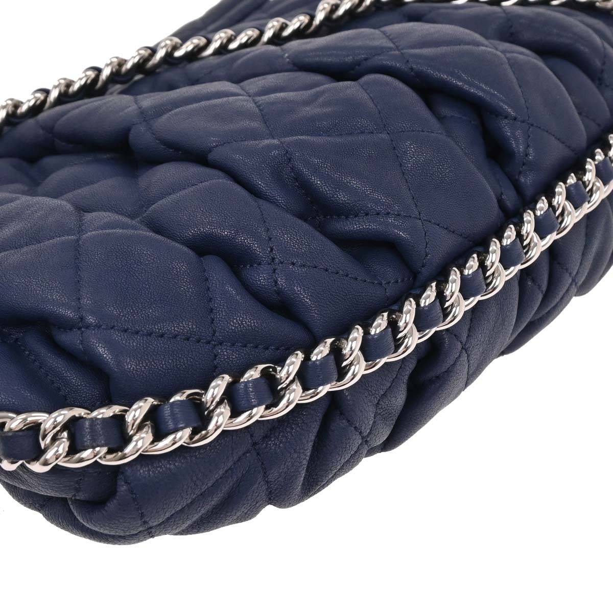 Chanel 2013-2014 Blue Calfskin Chain Around Shoulder Bag