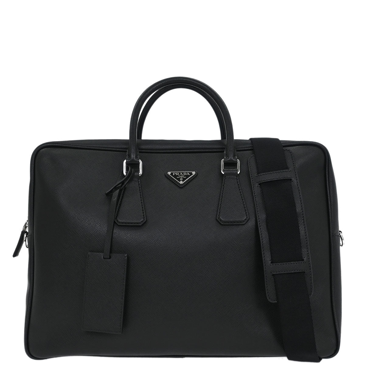 Prada Black Leather Travel Handbag