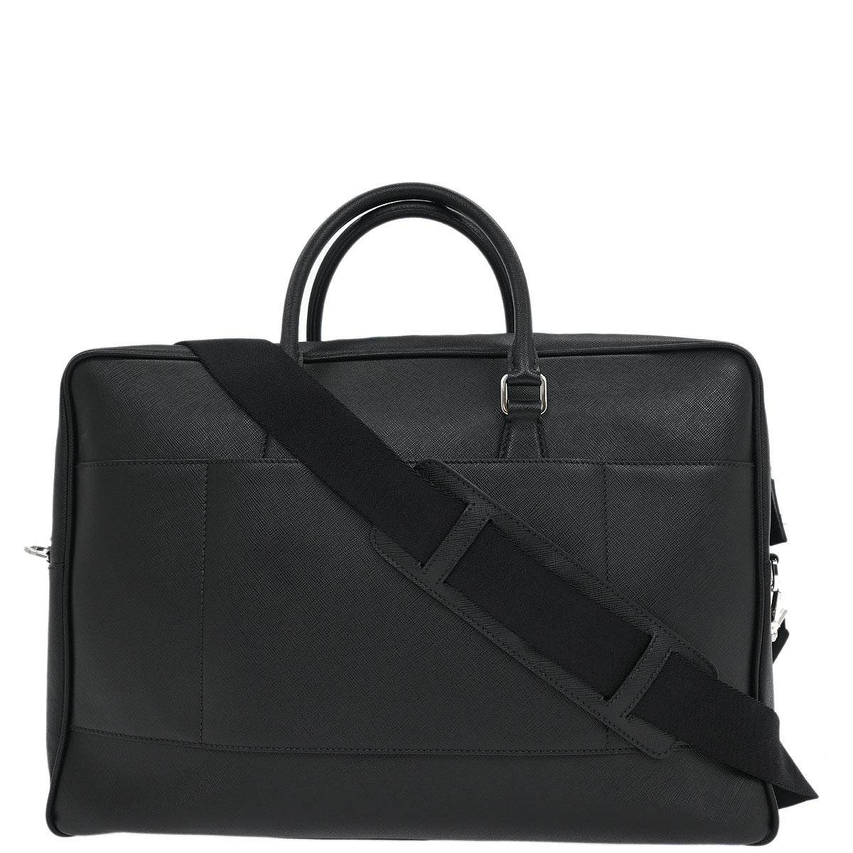 Prada Black Leather Travel Handbag