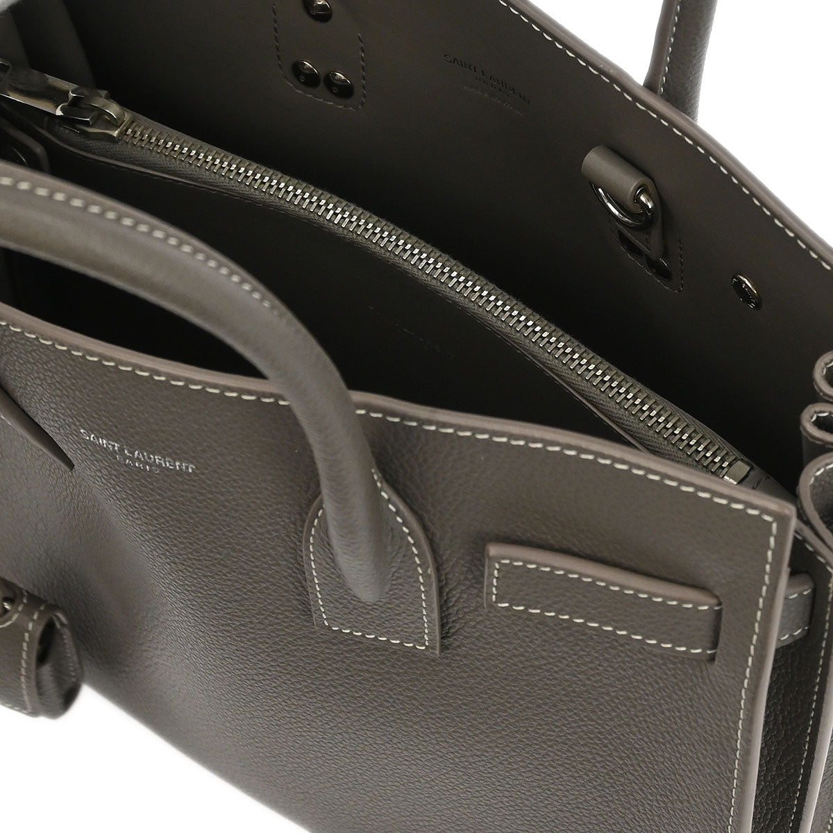 Saint Laurent Gray Sac de Jour 2way Shoulder Handbag
