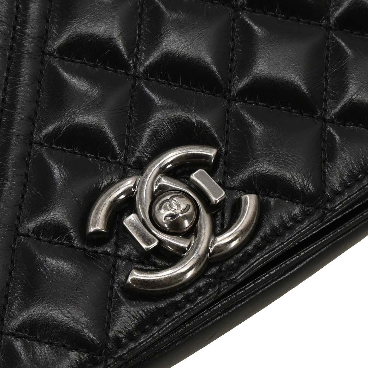 Chanel Black Calfskin Coco Boy Flap Shoulder Bag