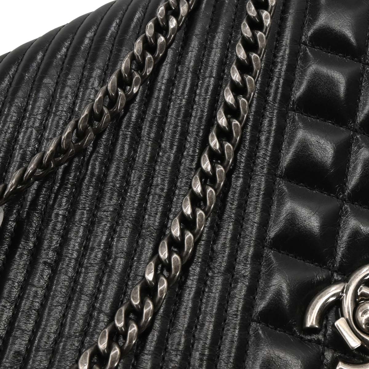 Chanel Black Calfskin Coco Boy Flap Shoulder Bag