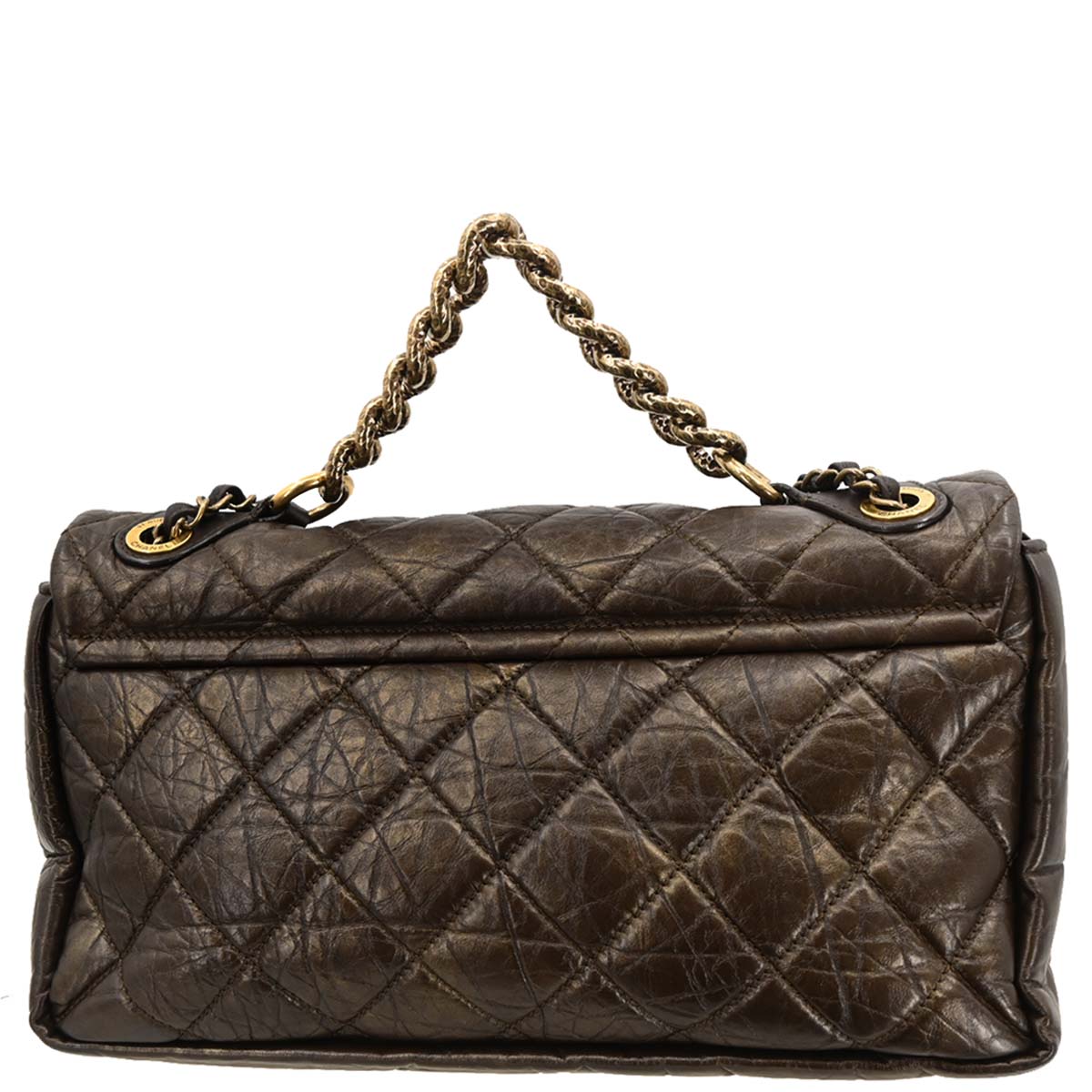 Chanel 2012 Brown Calfskin Pondichery Flap 2way Shoulder Handbag