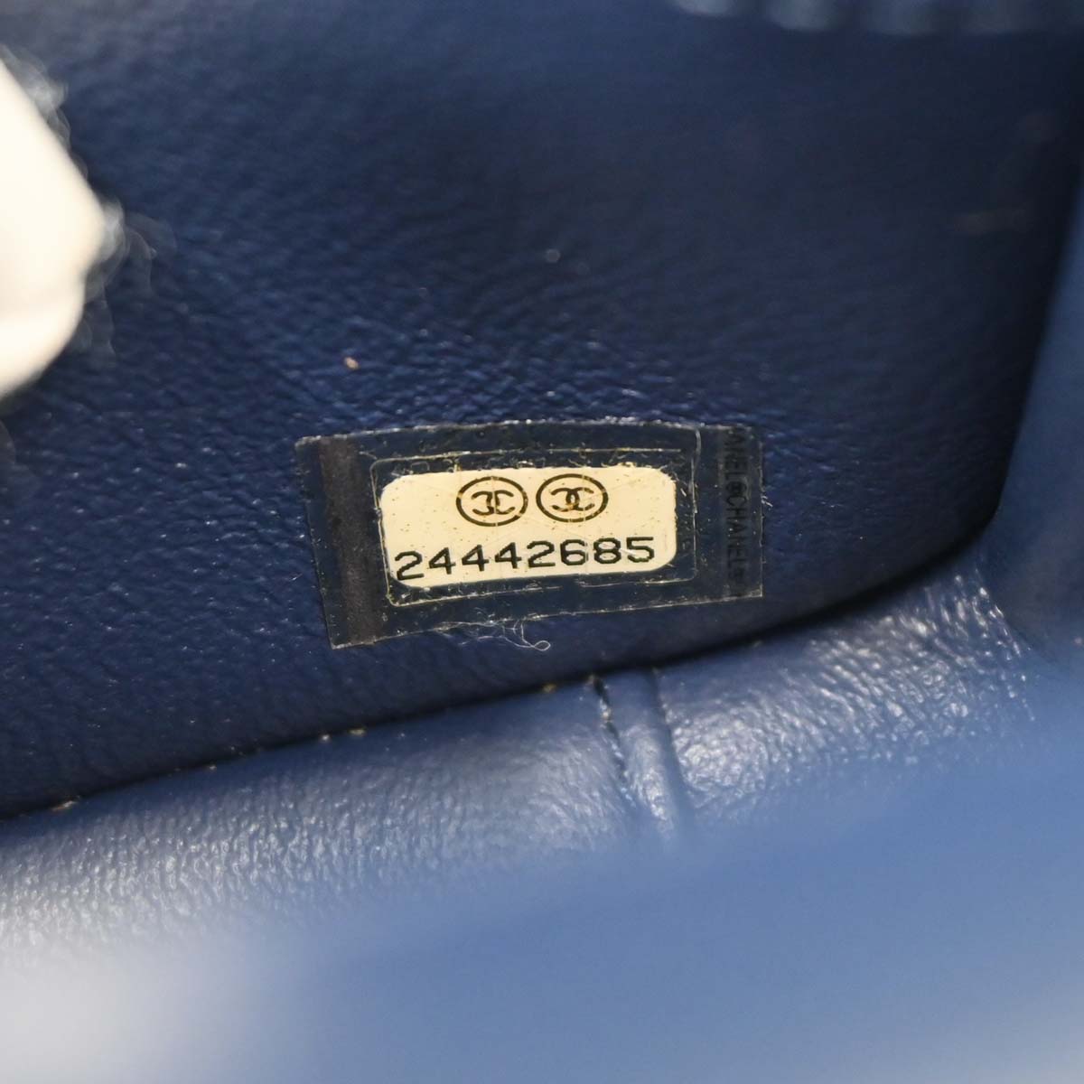 Chanel 2017-2018 Navy Lambskin Chevron Shoulder Bag