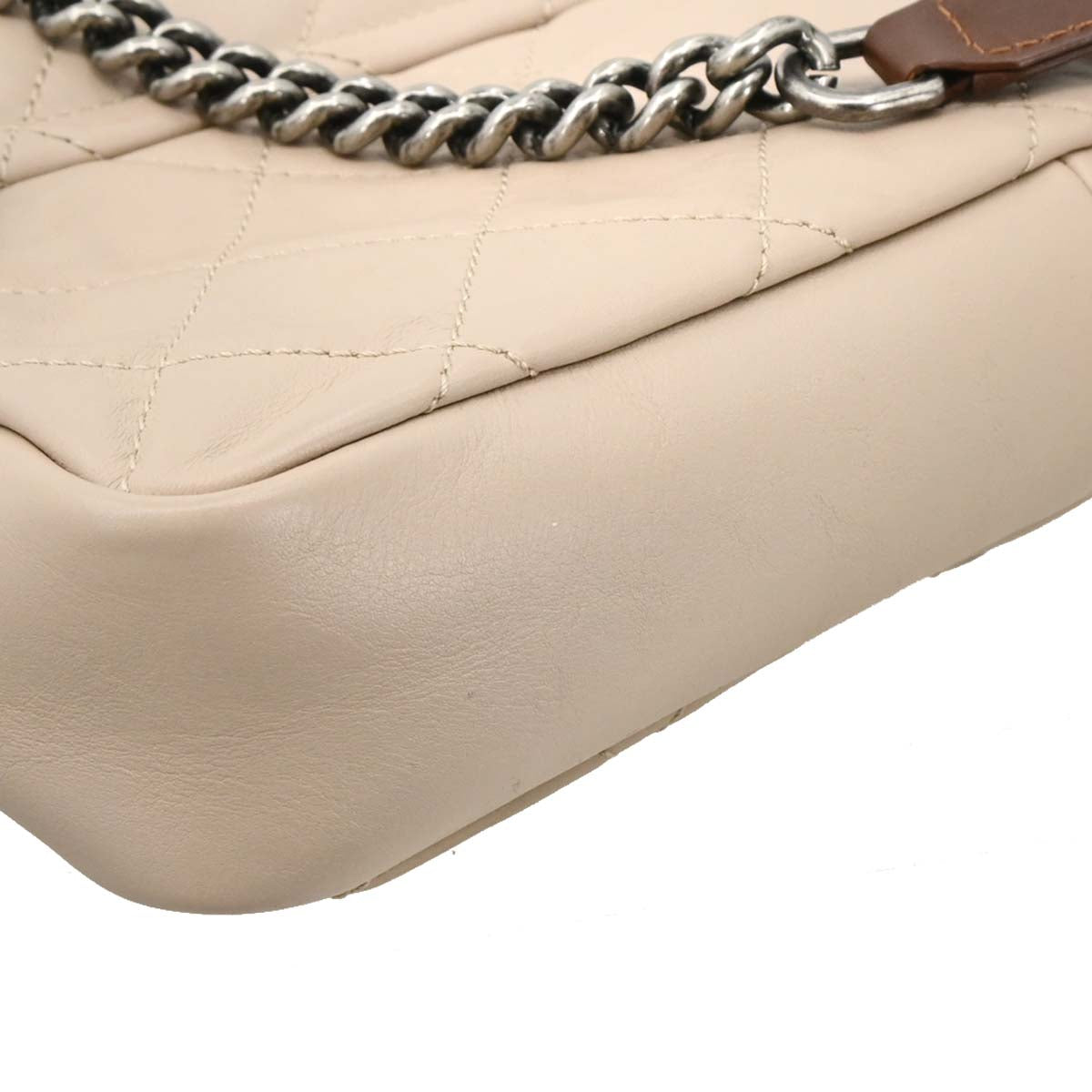 Chanel 2012 Beige Lambskin Country Chic Flap Bag Shoulder Bag