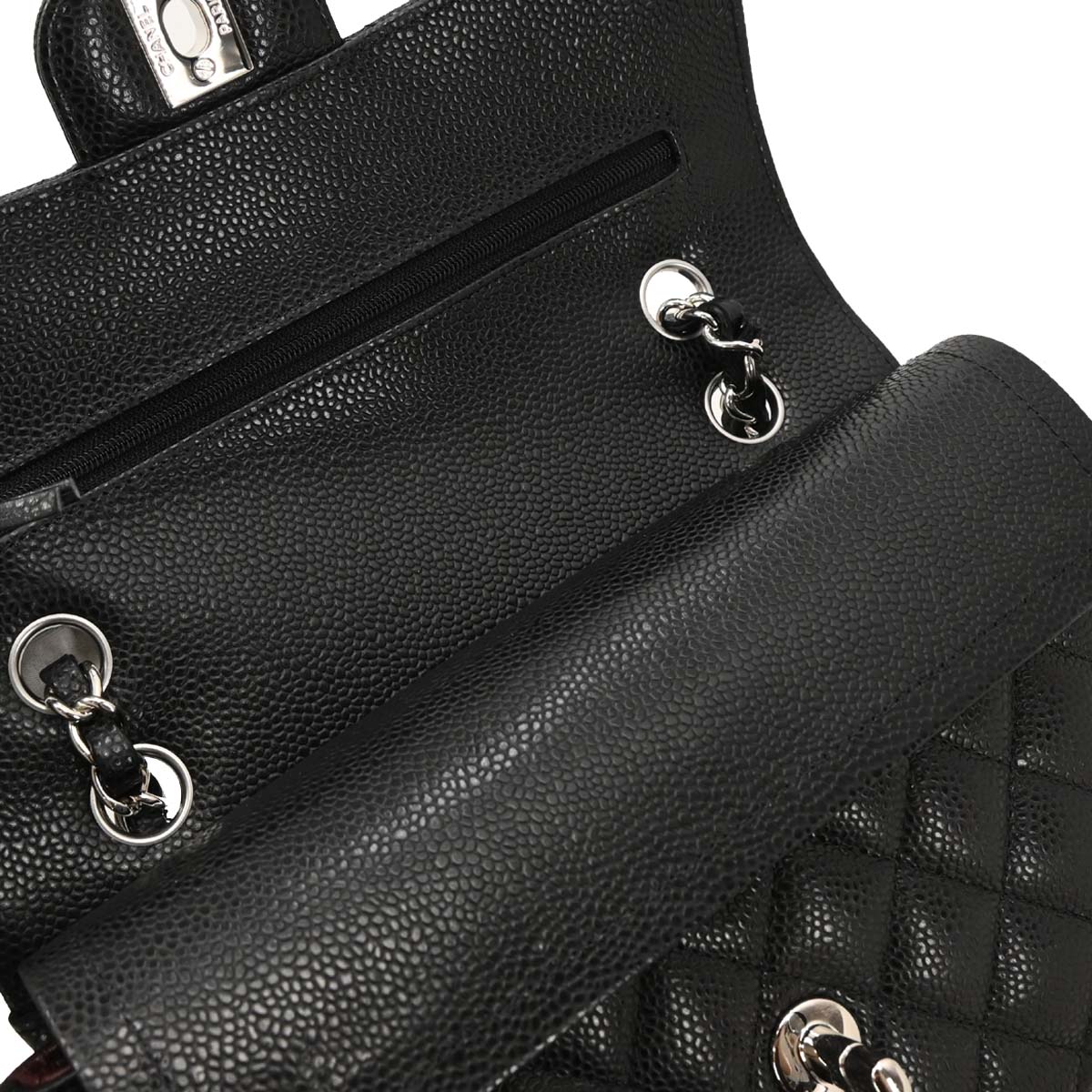 Chanel 2019 Black Caviar Small Classic Double Flap Shoulder Bag