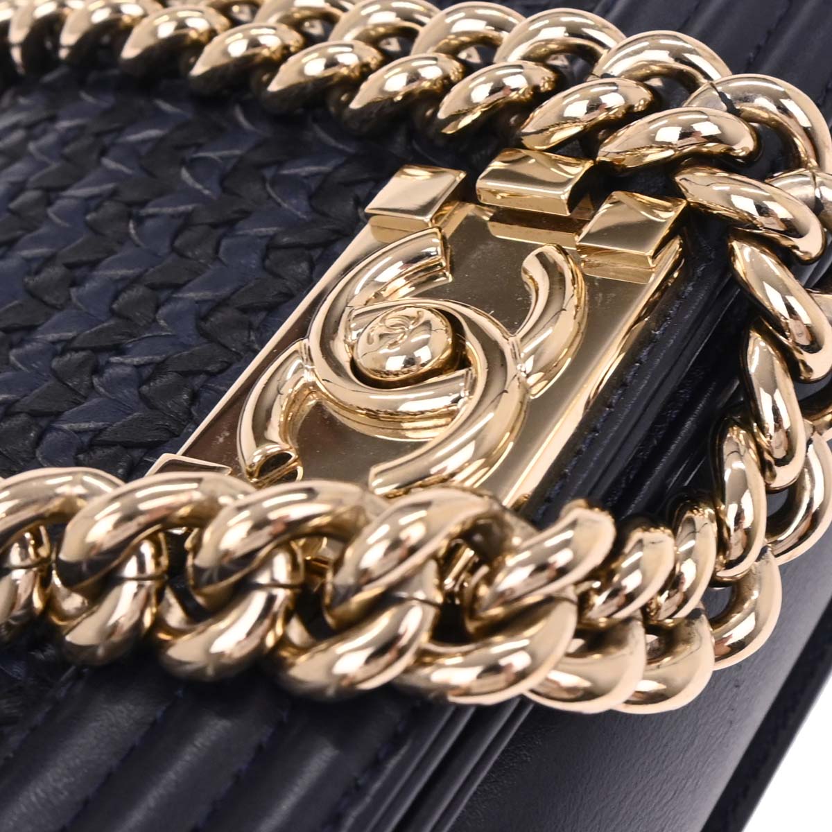 Boy Chanel 2018-2019 Navy Lambskin Small Chain Shoulder Bag