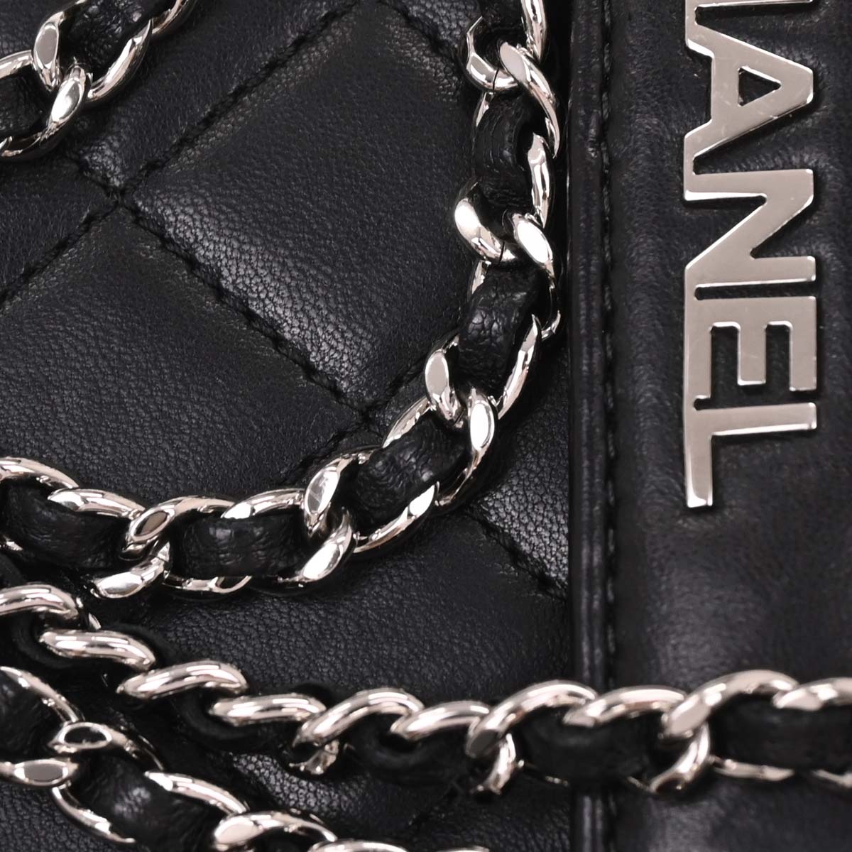 Chanel 2014 Black Lambskin Delivery Cutout 2way Shoulder Handbag