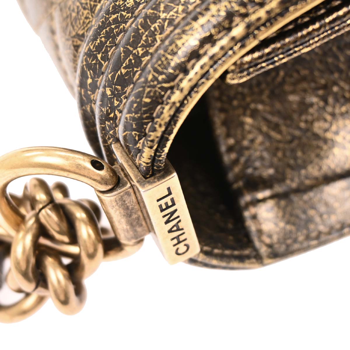 Boy Chanel 2017-2018 Gold Calfskin Small Chain Shoulder Bag
