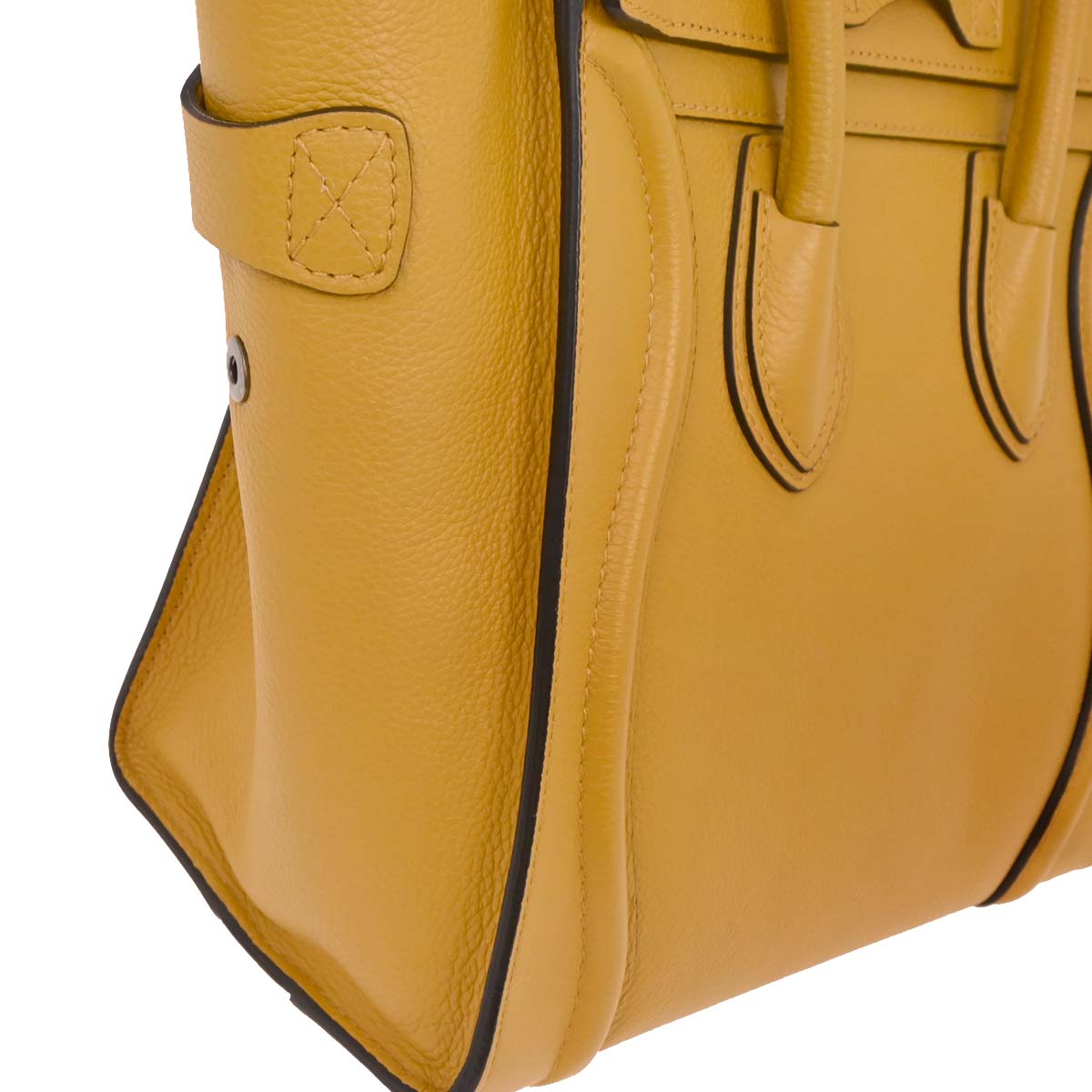 Celine Yellow Leather Micro Luggage Tote Bag
