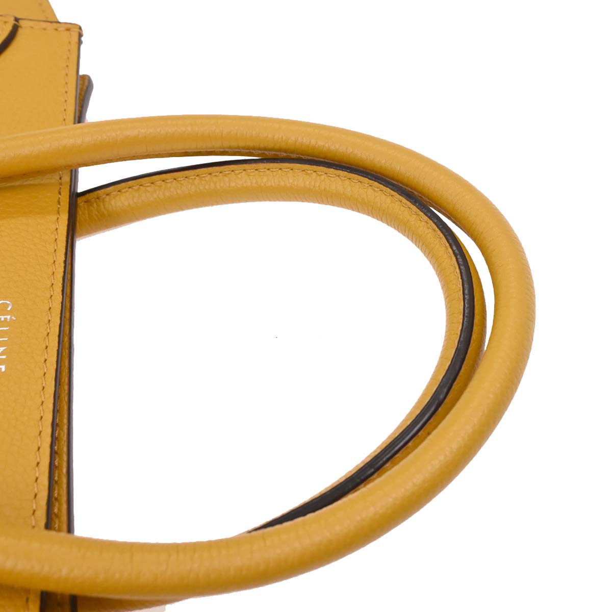 Celine Yellow Leather Micro Luggage Tote Bag