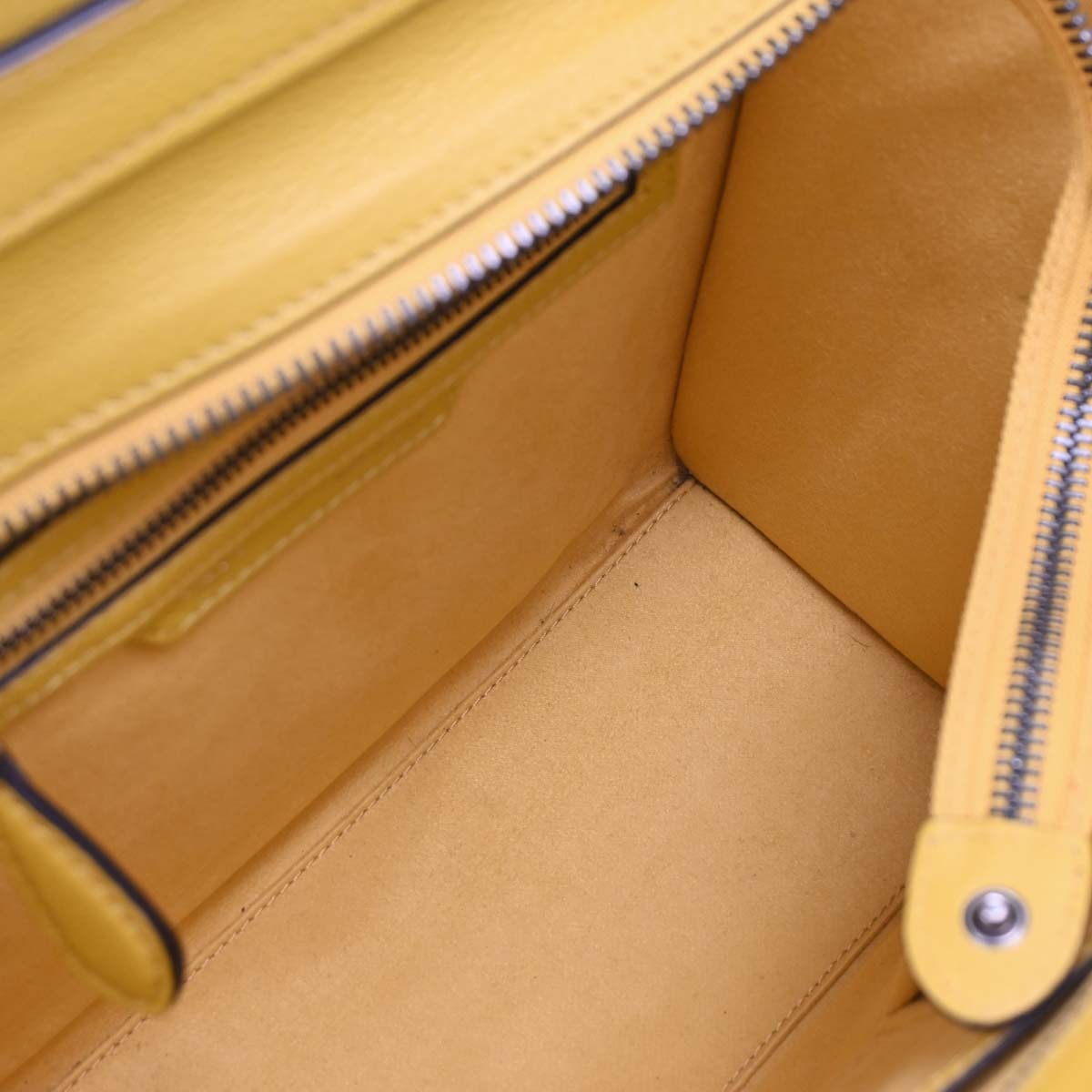 Celine Yellow Leather Micro Luggage Tote Bag