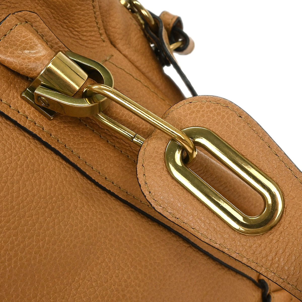 Chloe Brown Leather Paraty 2way Shoulder Handbag