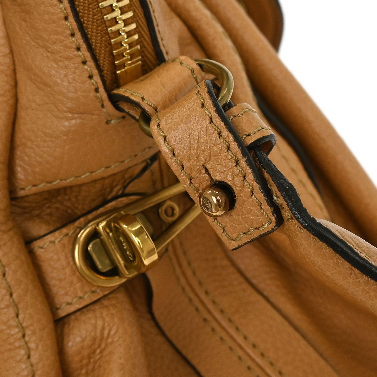 Chloe Brown Leather Paraty 2way Shoulder Handbag