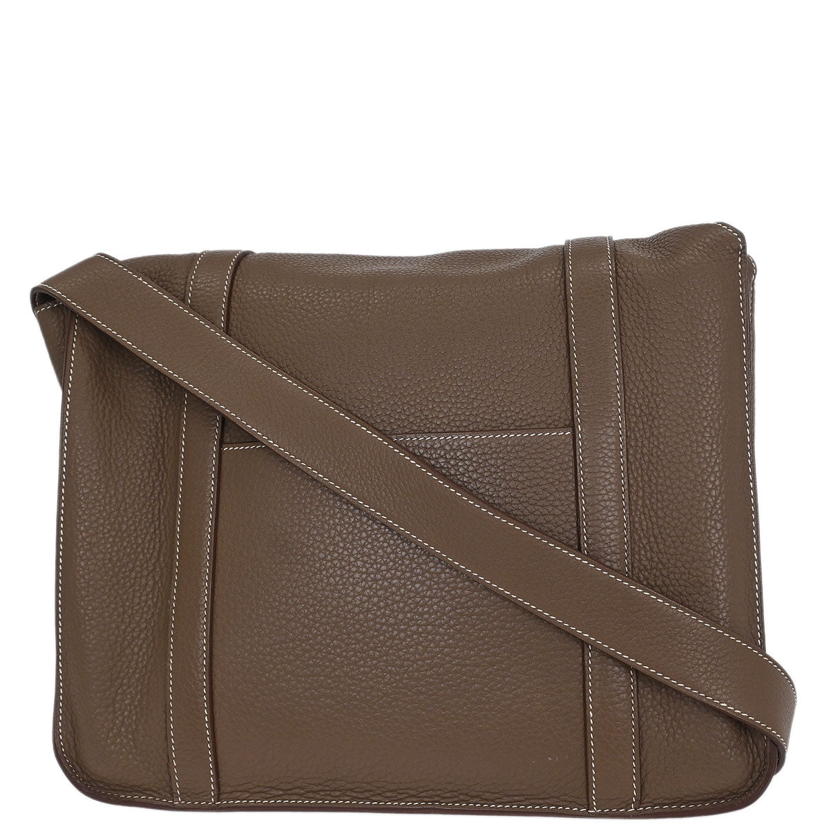 Hermes 2013 Etoupe Taurillon Clemence Steve Caporal 35 Shoulder Bag