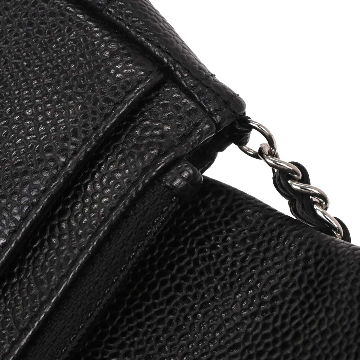 Chanel 2011 Black Caviar Half-Moon WOC Wallet On Chain