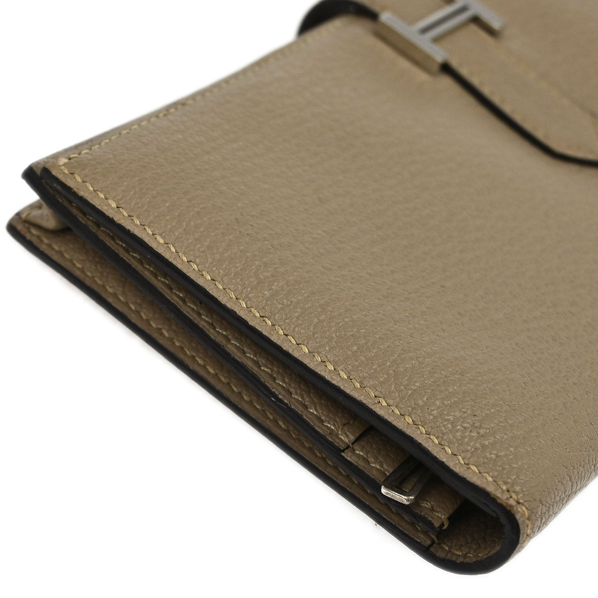 Hermes Gris Tourterelle Chevre Bearn Soufre Bifold Long Wallet