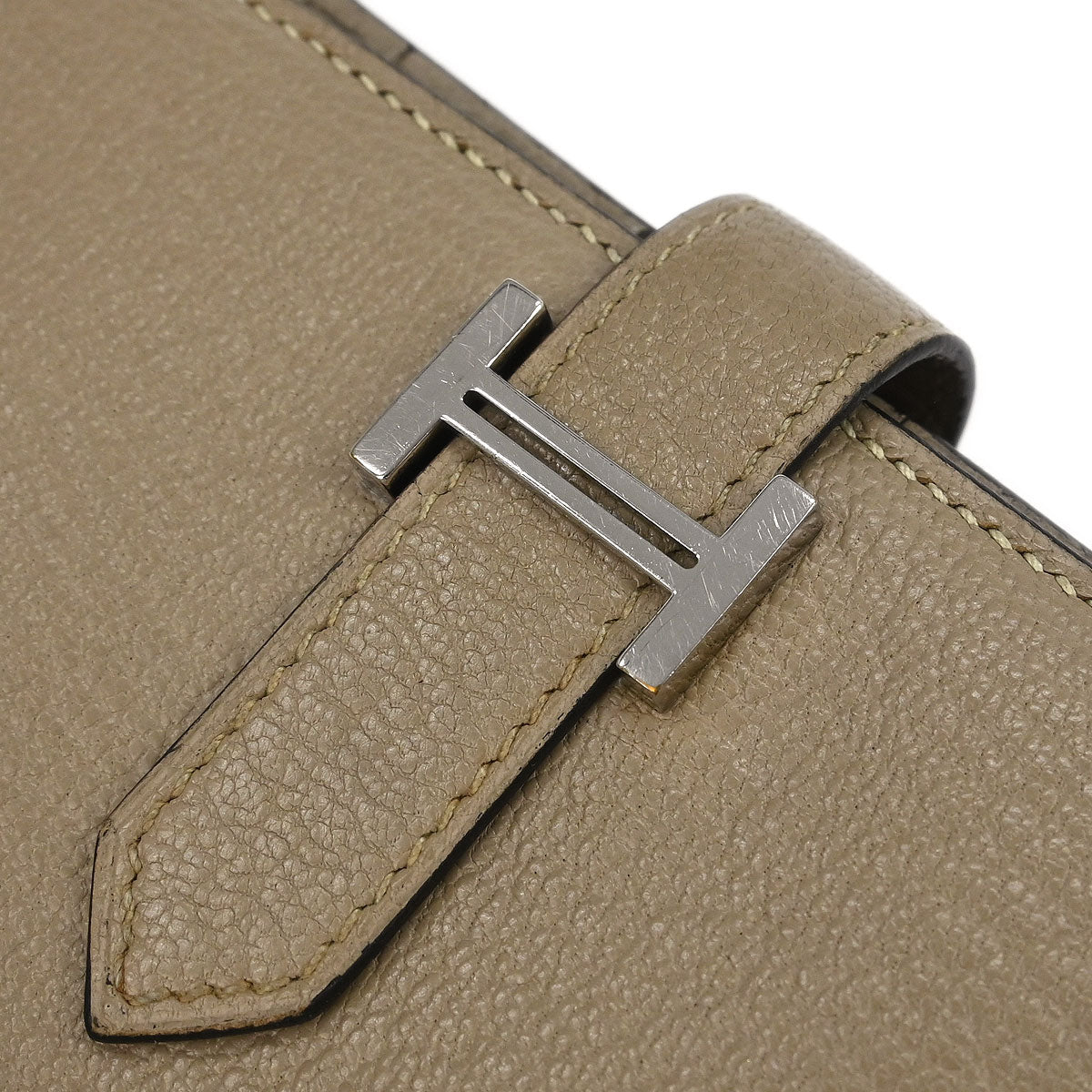 Hermes Gris Tourterelle Chevre Bearn Soufre Bifold Long Wallet