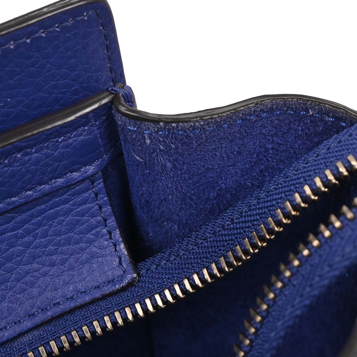 Celine Blue Leather Nano Luggage Tote Bag