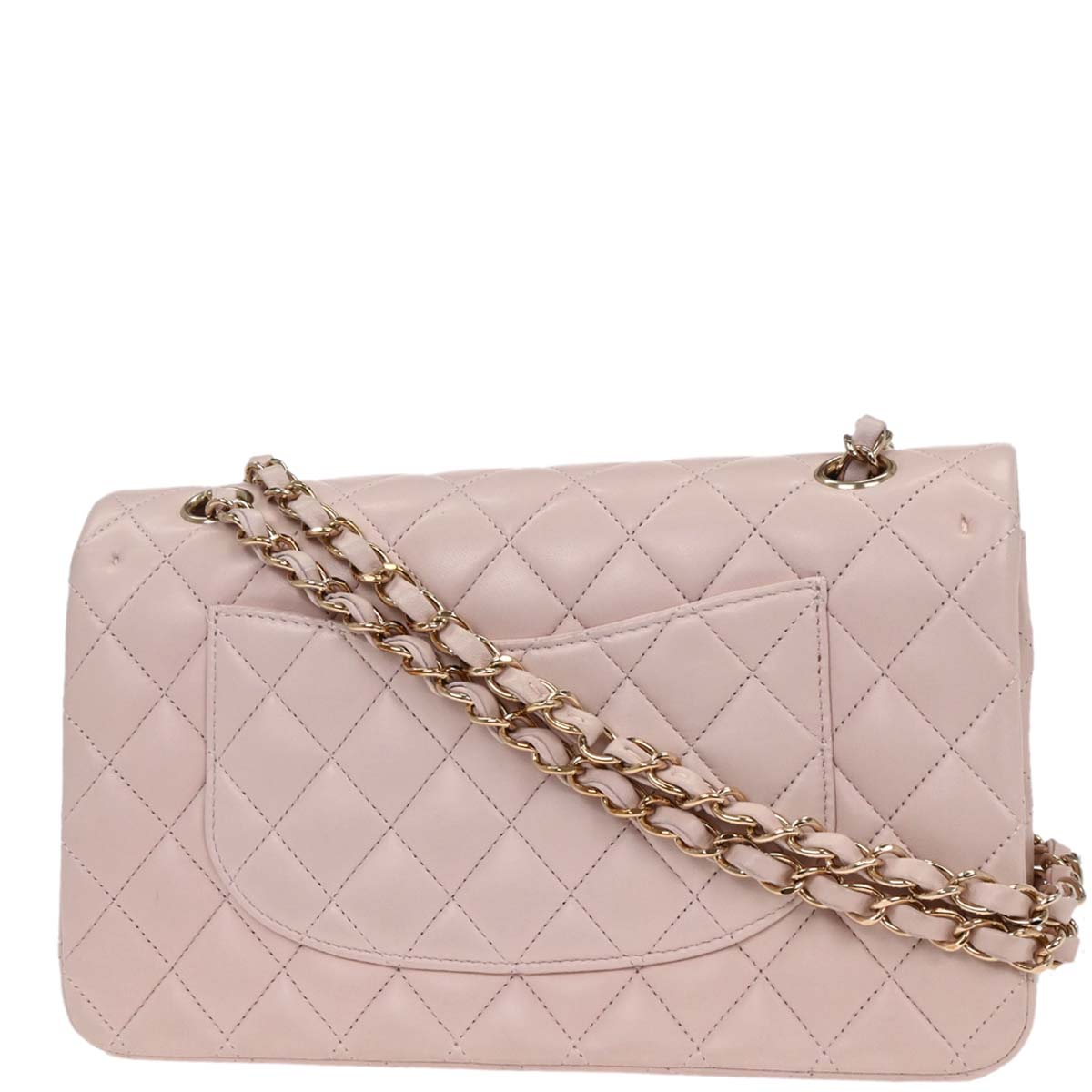 Chanel 2012-2013 Light Pink Lambskin Medium Classic Double Flap Shoulder Bag