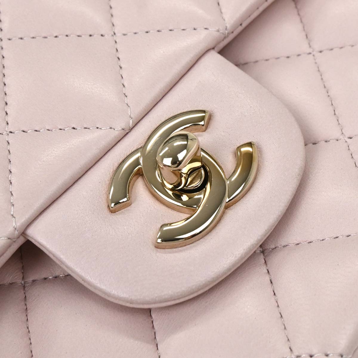 Chanel 2012-2013 Light Pink Lambskin Medium Classic Double Flap Shoulder Bag