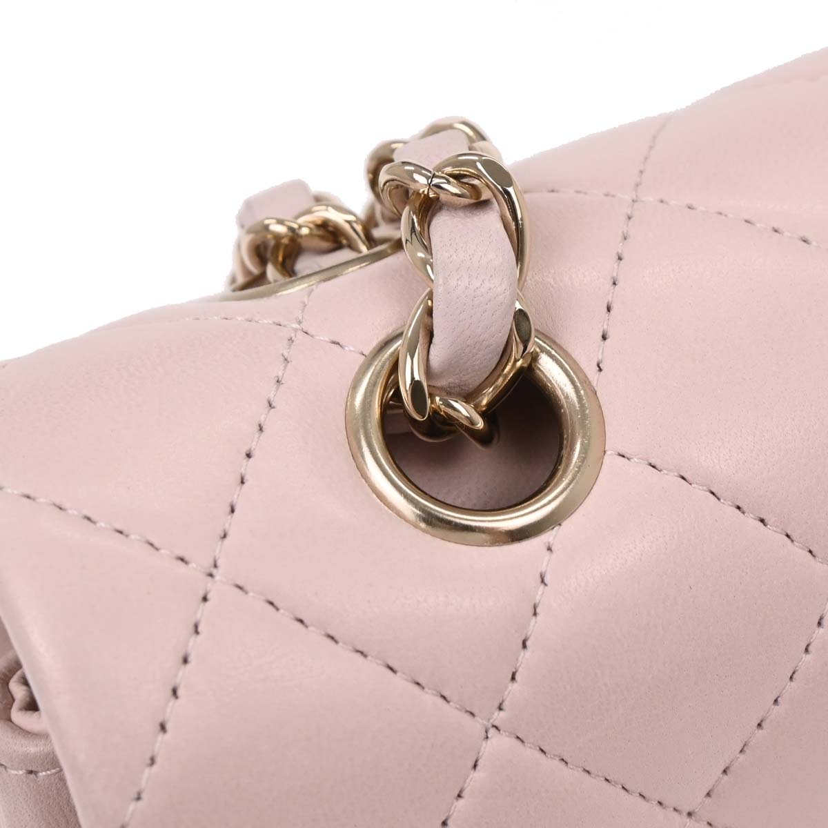 Chanel 2012-2013 Light Pink Lambskin Medium Classic Double Flap Shoulder Bag