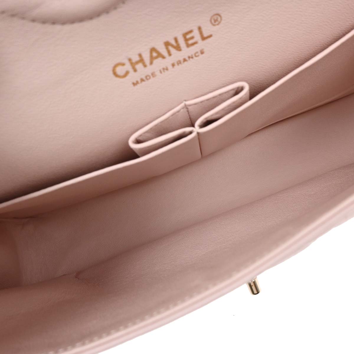 Chanel 2012-2013 Light Pink Lambskin Medium Classic Double Flap Shoulder Bag