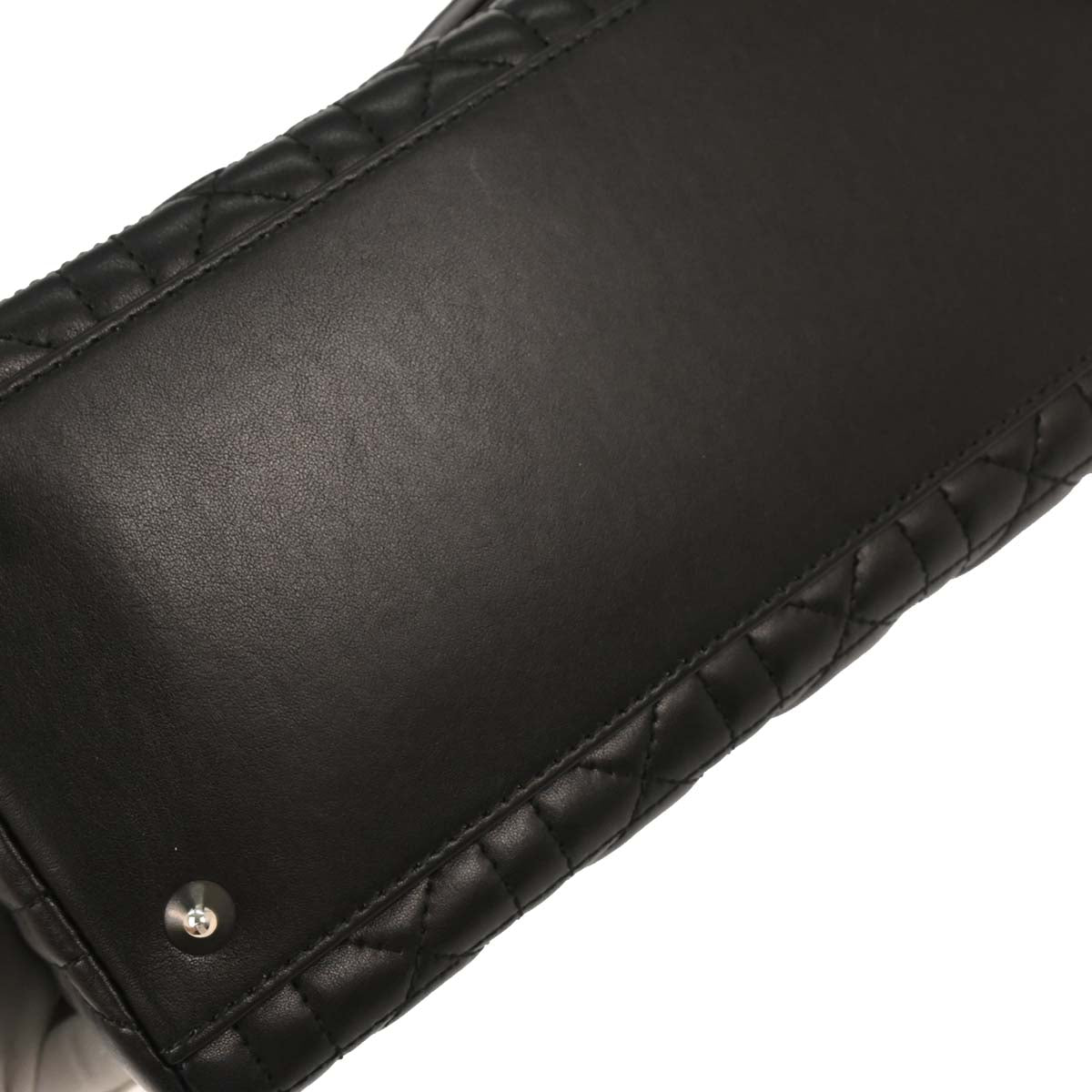 Christian Dior Black Lambskin Lady Dior Cannage 2way Shoulder Handbag