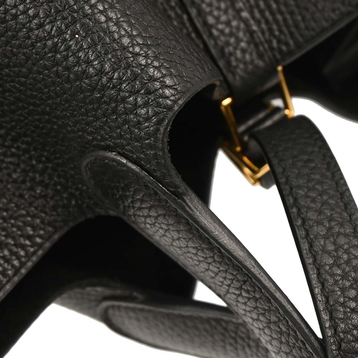 Hermes Black Taurillon Clemence Picotin Lock 22 MM Handbag