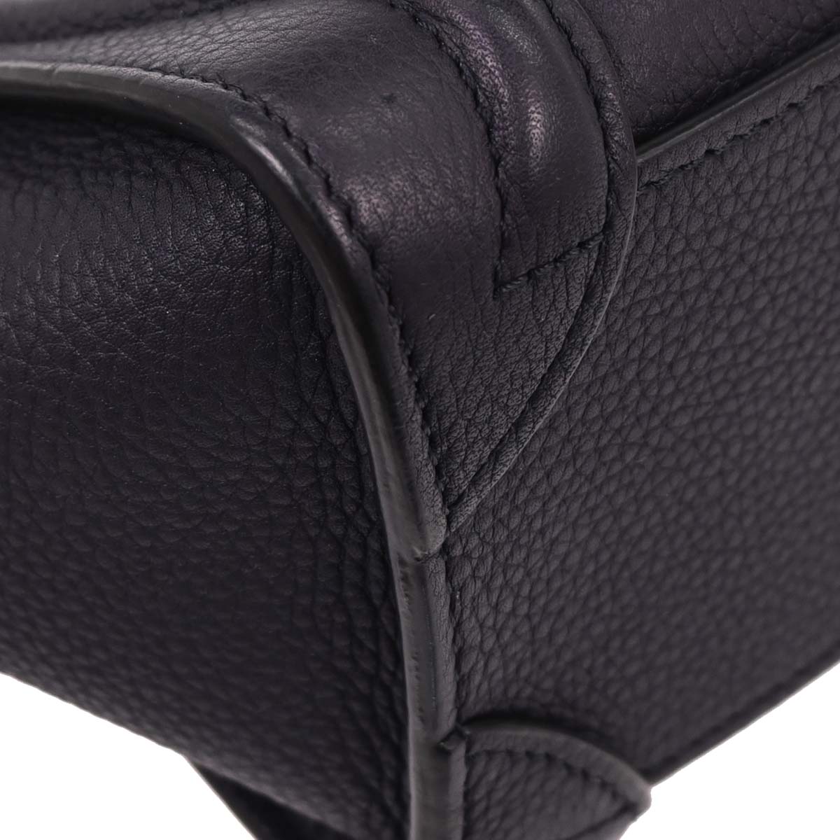 Celine Navy Leather Nano Luggage Tote Bag