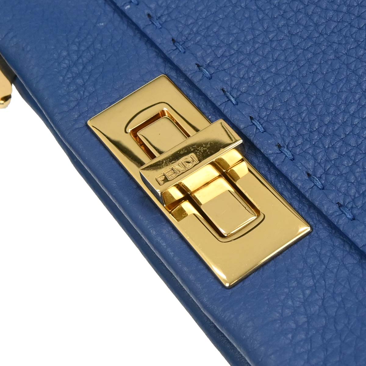 Fendi Blue Leather Peekaboo 2way Shoulder Handbag