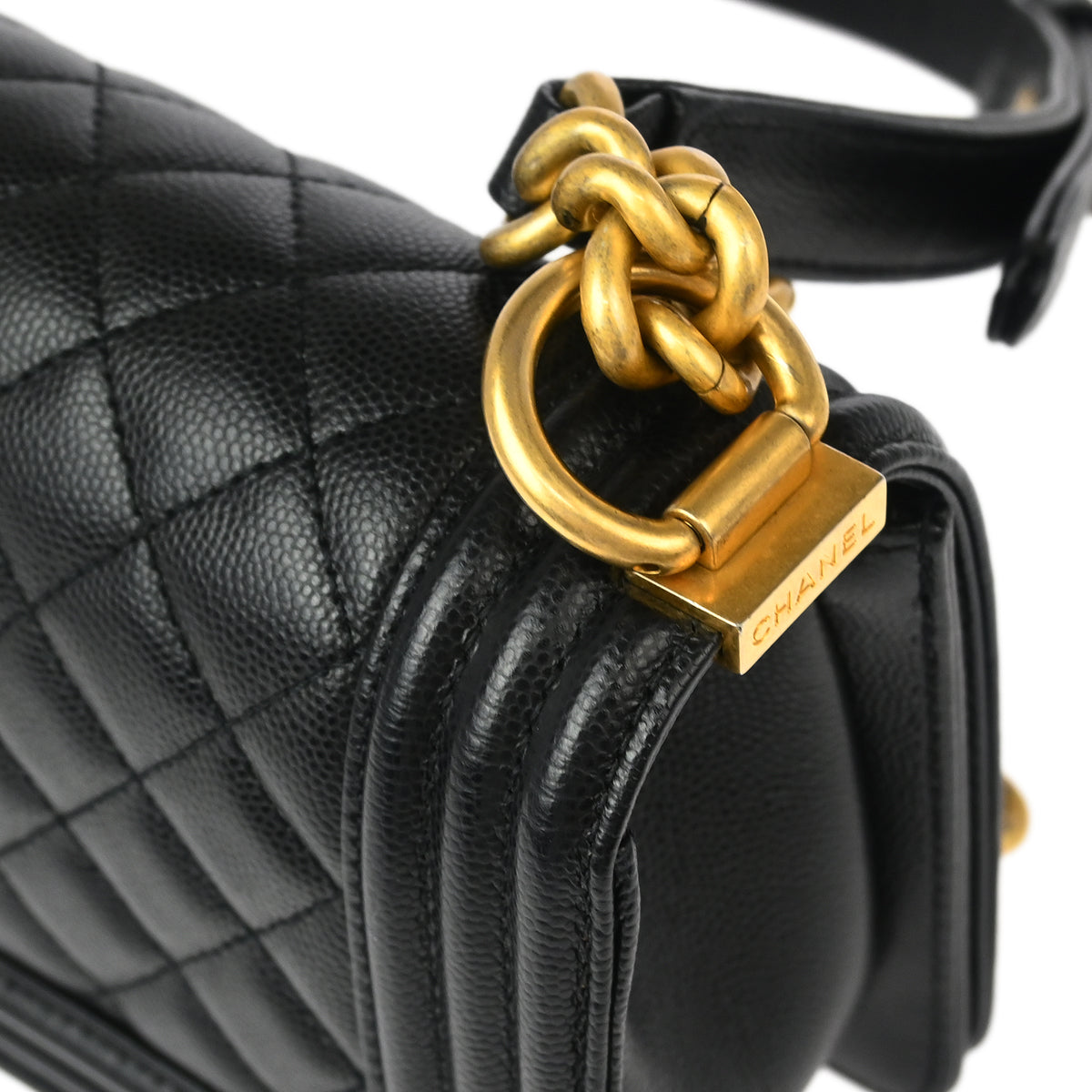 Boy Chanel Black Caviar Small Chain Shoulder Bag