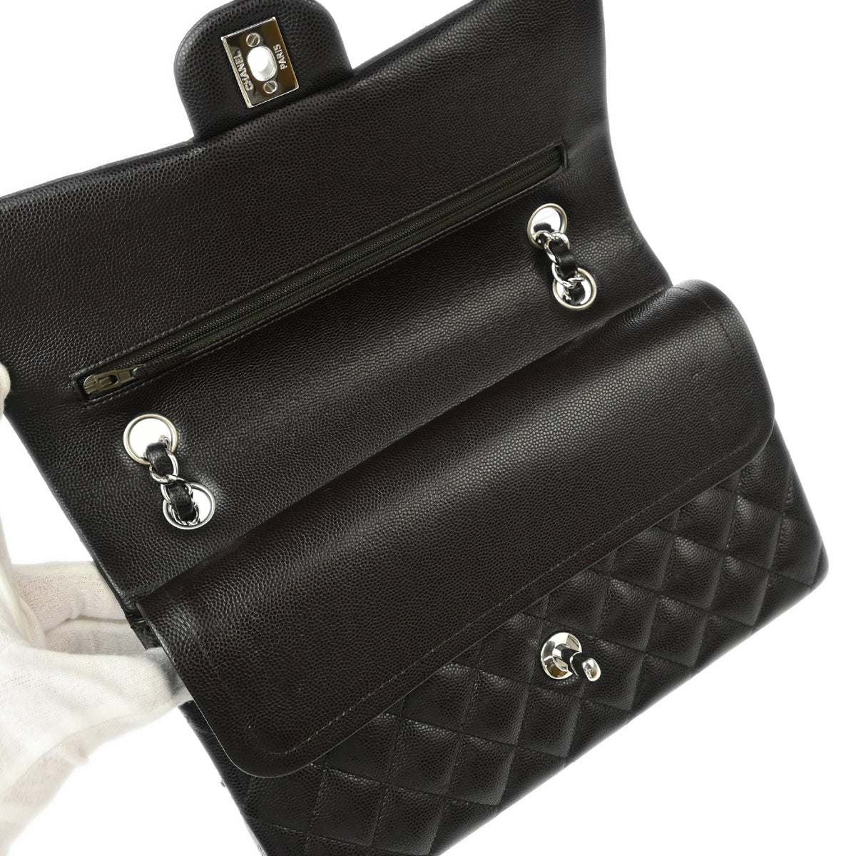 Chanel 2018-2019 Brown Calfskin Medium Classic Double Flap Shoulder Bag
