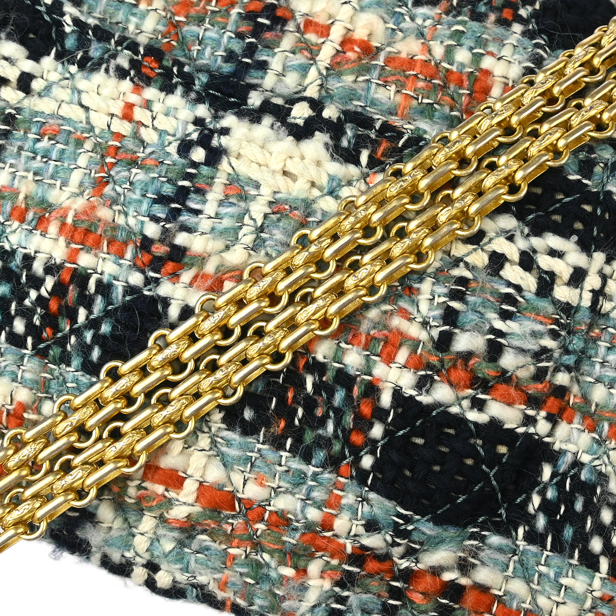Chanel Multicolor Tweed 2.55 Medium Classic Double Flap Shoulder Bag