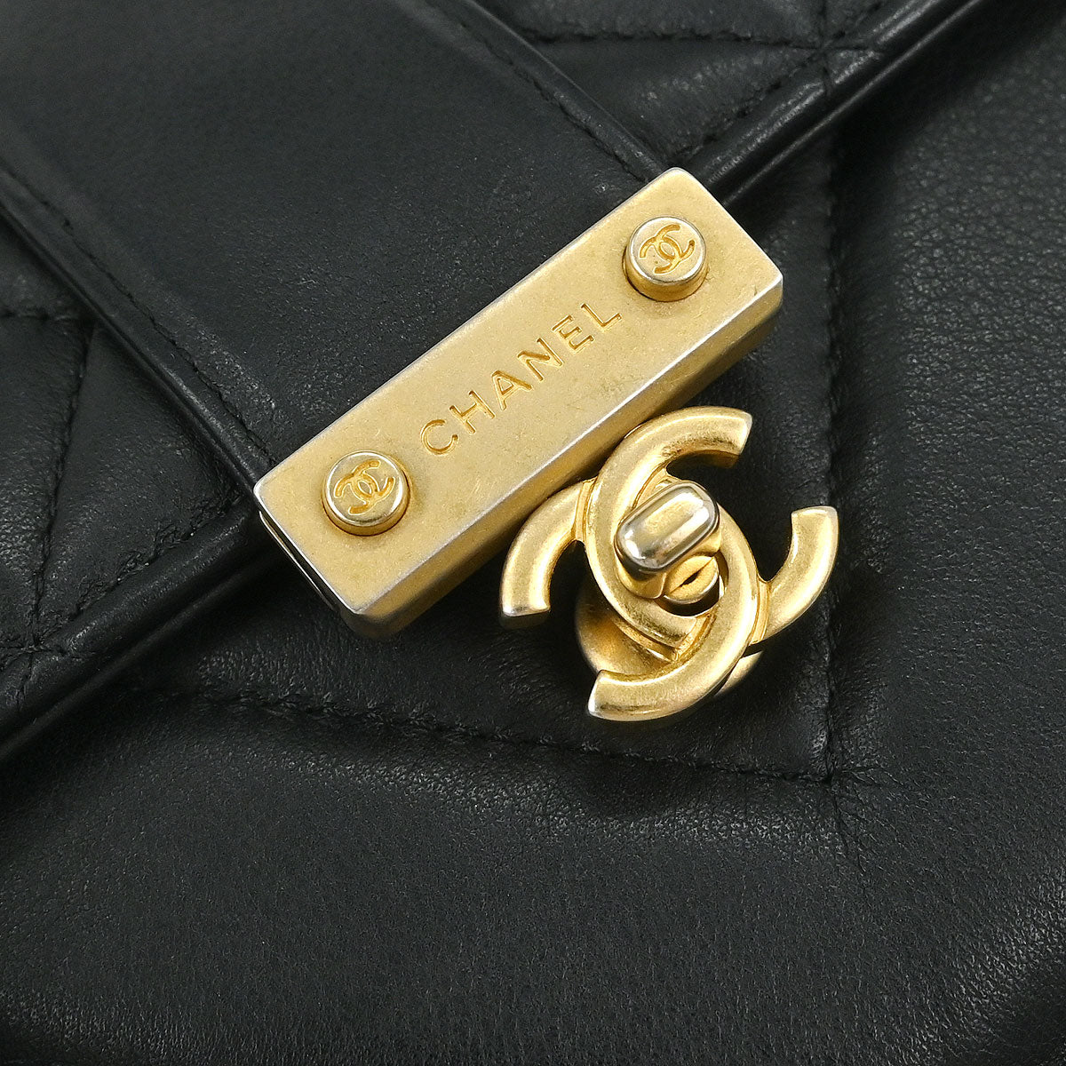 Chanel Black Lambskin Chevron WOC Wallet On Chain