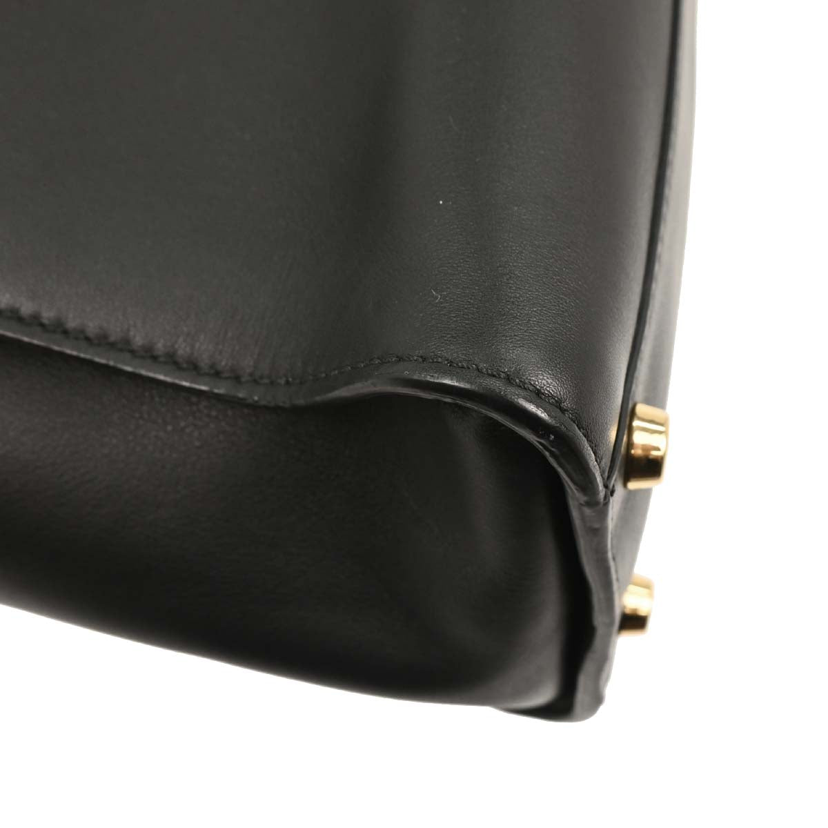 Fendi Black Leather Peekaboo 2way Shoulder Handbag