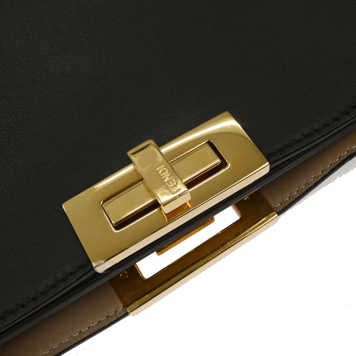 Fendi Black Leather Peekaboo 2way Shoulder Handbag