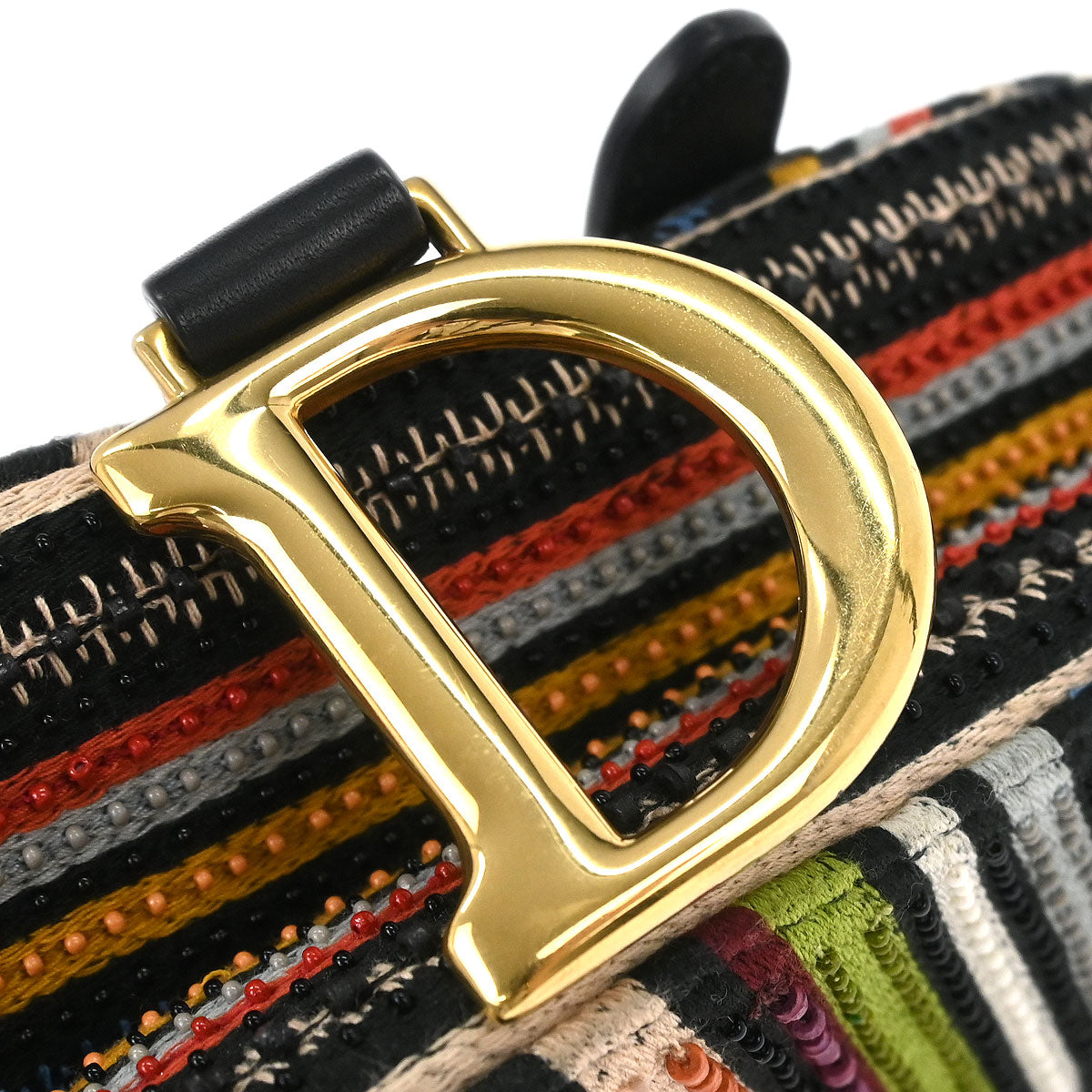 Christian Dior Black Canvas Leather Saddle Handbag